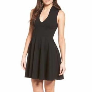 Scoop Black Vneck Fit and Flare Dress size XS